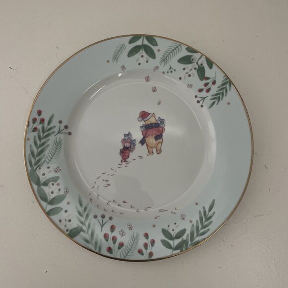 Disney Winnie the‎ Pooh & Piglet 10.5" Dinner Plate Christmas REPLACEMENT PIECE - Picture 1 of 8